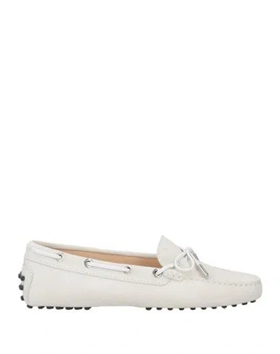 TOD'S TOD'S WOMAN LOAFERS OFF WHITE SIZE 7.5 SOFT LEATHER