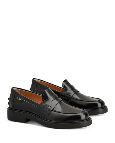 TOD'S WOMEN'S LEATHER LOAFER FLATS