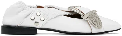 TOGA SSENSE EXCLUSIVE WHITE CROSS STRAP BALLERINA FLATS