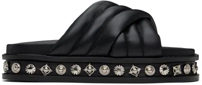 TOGA VIRILIS BLACK SOFT LEATHER SANDALS