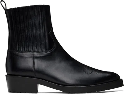 TOGA VIRILIS SSENSE EXCLUSIVE BLACK HARD LEATHER CHELSEA BOOTS