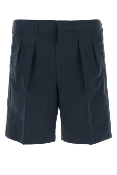 TOM FORD TOM FORD NAVY BLUE COTTON BLEND BERMUDA SHORTS