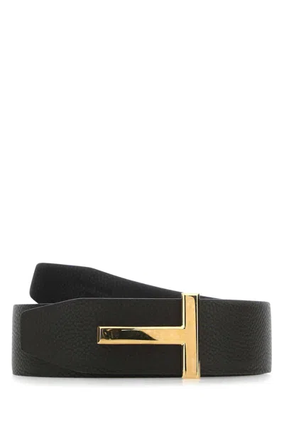 TOM FORD TOM FORD DARK BROWN LEATHER BELT