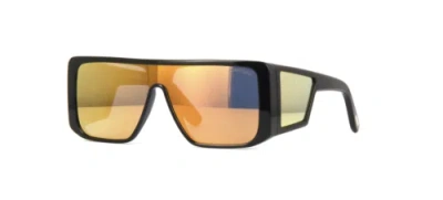 TOM FORD TOM FORD ATTICUS FT0710 01G SUNGLASSES BLACK FRAME ORANGE MIRROR LENSES