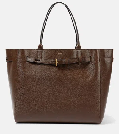 TOM FORD AUDREY LARGE LEATHER TOTE BAG