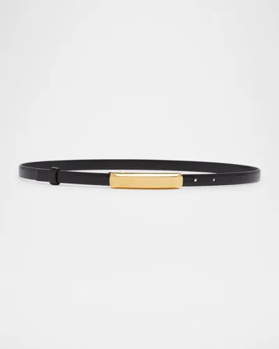 TOM FORD BAR SMOOTH LEATHER SKINNY BELT