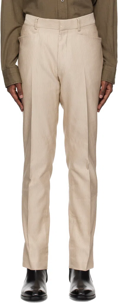TOM FORD BEIGE GLAMOROUS CORD DYLLAN TROUSERS
