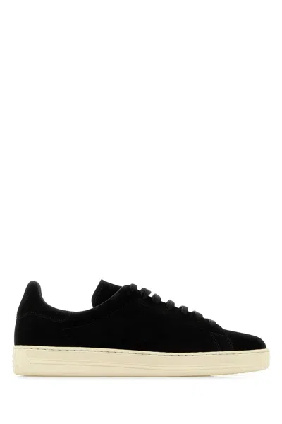 TOM FORD BLACK SUEDE WARWICK SNEAKERS