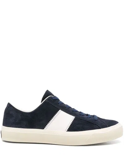 TOM FORD CAMBRIDGE SNEAKERS - MEN'S - CALF LEATHER/BRASS/RUBBERCALF SUEDE