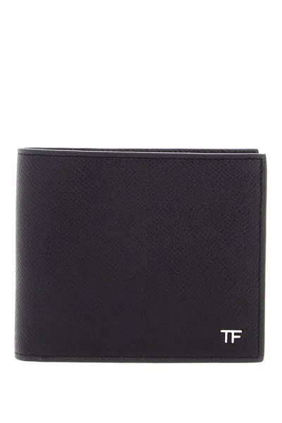 TOM FORD COMPACT FOLDABLE BLACK CALFSKIN WALLET MADE IN ITALY