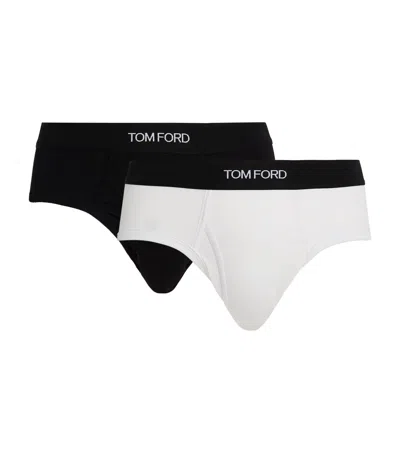 TOM FORD TOM FORD COTTON-STRETCH LOGO BRIEFS