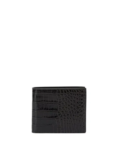 TOM FORD CROCODILE PRINT LEATHER WALLET WALLETS & CARD HOLDERS BROWN