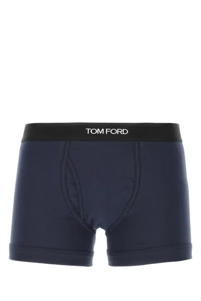 TOM FORD DARK BLUE STRETCH COTTON BOXER