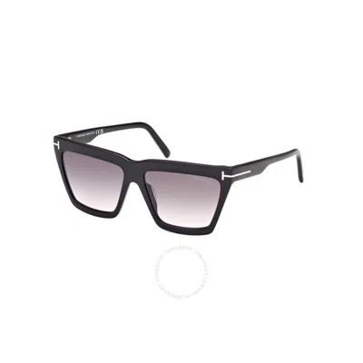 TOM FORD TOM FORD EDEN SMOKE GRADIENT GEOMETRIC LADIES SUNGLASSES FT1110 01B 56