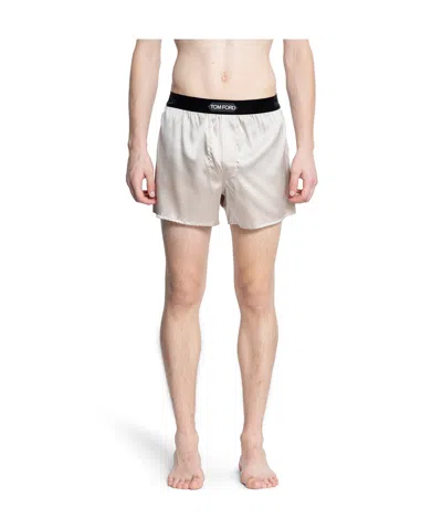 TOM FORD TOM FORD LOGO-WAISTBAND STRETCHED SATIN BOXERS