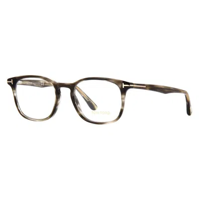 TOM FORD EYEGLASSES SQUARE FULL RIM, HAVANA FRAME AND CLEAR DEMO LENSES LENS FT5505053