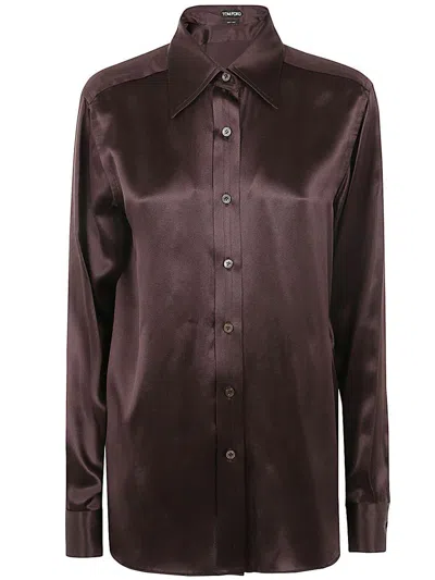 TOM FORD TOM FORD FLUID CHARMEUSE SILK SHIRT