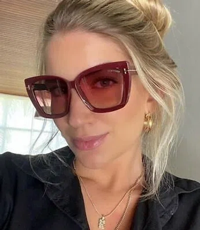 TOM FORD TOM FORD FT0920-69F-57 SHINY BORDEAUX SUNGLASSES