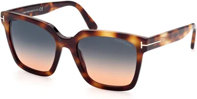 TOM FORD TOM FORD FT0952 SELBY 53P SHINY MEDIUM BLONDE HAVANA / GRADIENT BLUE 55MM