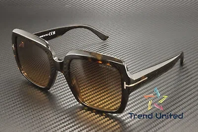 TOM FORD TOM FORD FT1082 52F PLASTIC DARK HAVANA GRADIENT BROWN 54 MM WOMEN'S SUNGLASSES