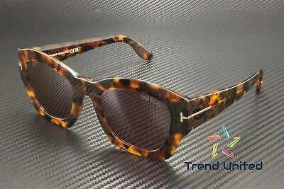 TOM FORD TOM FORD FT1083 52T PLASTIC DK HAVANA GRADIENT BORDEAUX 52 MM WOMEN'S SUNGLASSES