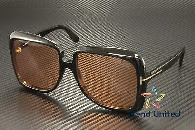 TOM FORD TOM FORD FT1156 01E ACETATE SHINY BLACK BROWN 59 MM WOMEN'S SUNGLASSES