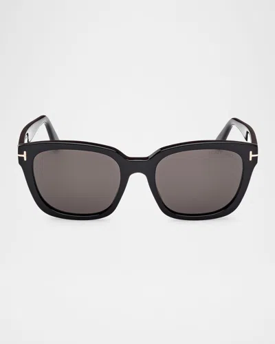 TOM FORD HAYLAY ACETATE RECTANGLE SUNGLASSES