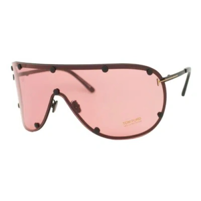 TOM FORD TOM FORD KYLER 1043 02S MATTE BLACK ROSE LENS SHIELD SUNGLASSES 154-110 W/CASE