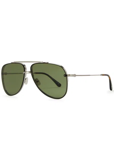 TOM FORD TOM FORD LEON AVIATOR-STYLE SUNGLASSES, SUNGLASSES, METAL, AVIATOR, DESIGNER ENGRAVED LENSES, 100% U
