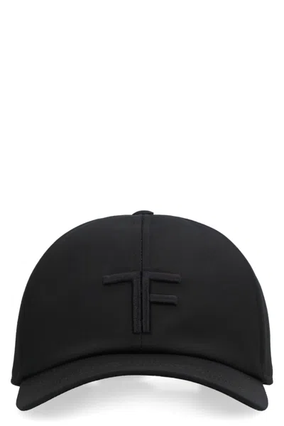 TOM FORD BLACK COTTON BASEBALL CAP