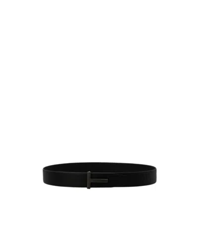 TOM FORD TOM FORD LOGO PLAQUE BUCKLE BELT