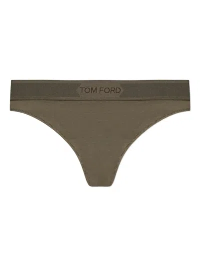 TOM FORD LOGO-EMBELLISHED THONG