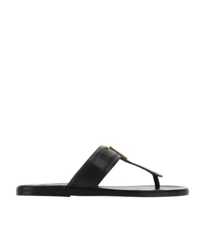 TOM FORD TOM FORD LOGO PLAQUE THONG SANDALS