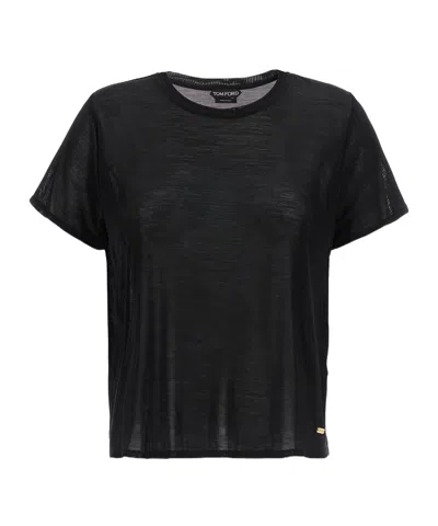 TOM FORD TOM FORD LOGO PLAQUE CREWNECK T-SHIRT