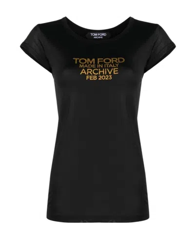 TOM FORD TOM FORD LOGO PRINTED CREWNECK T-SHIRT