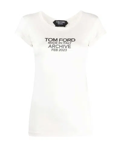 TOM FORD TOM FORD LOGO PRINTED CREWNECK T-SHIRT