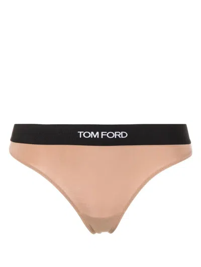 TOM FORD LOGO-WAISTBAND THONG