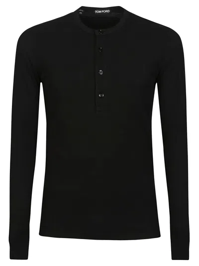 TOM FORD LONG SLEEVE HENLEY T-SHIRT