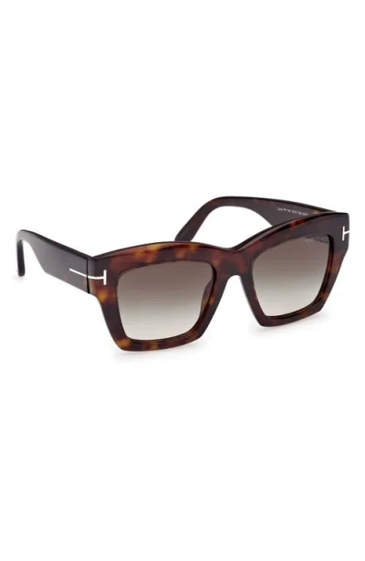 TOM FORD TOM FORD LUNA 52MM GRADIENT BUTTERFLY SUNGLASSES