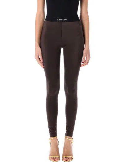 TOM FORD TOM FORD LUSTROUS JERSEY SIGNATURE LEGGINGS