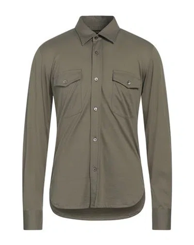 TOM FORD TOM FORD MAN SHIRT MILITARY GREEN SIZE 44 SILK, COTTON