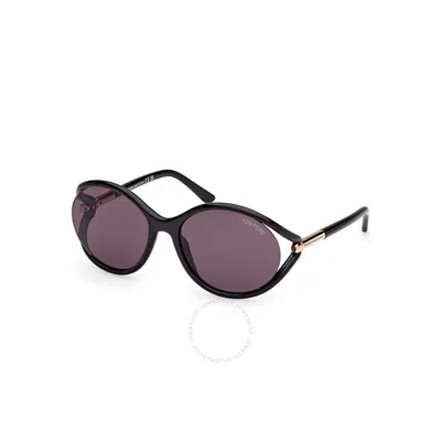 TOM FORD TOM FORD MELODY SMOKE OVAL LADIES SUNGLASSES FT1090 01A 59