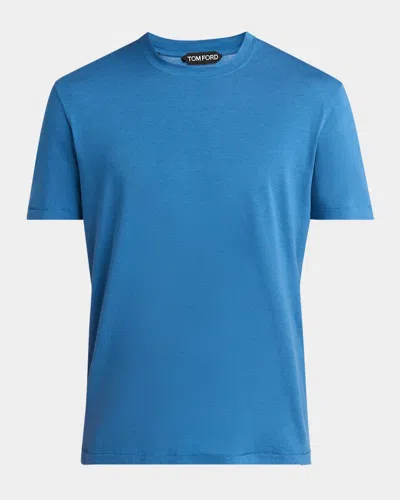 TOM FORD MEN'S LYOCELL-COTTON CREWNECK T-SHIRT