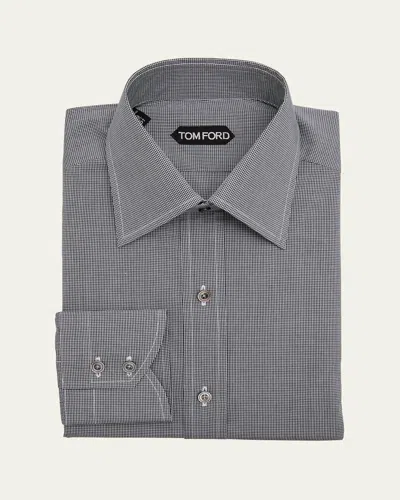 TOM FORD MEN'S MICRO-GINGHAM CLASSIC FIT DRESS SHIRT