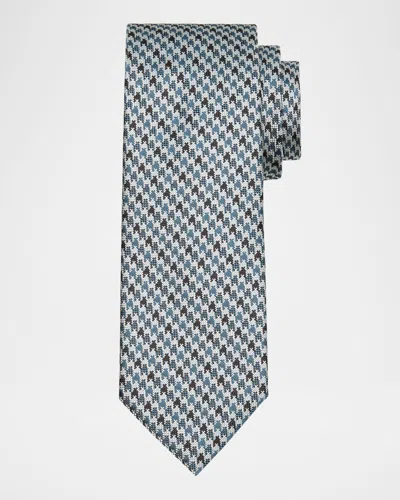 TOM FORD MEN'S VERTICAL HOUNDSTOOTH SILK TIE