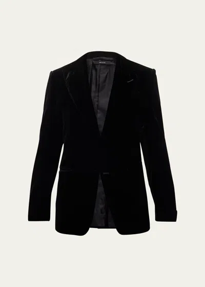 TOM FORD MEN'S WOOL-SILK VELVET COCKTAIL JACKET
