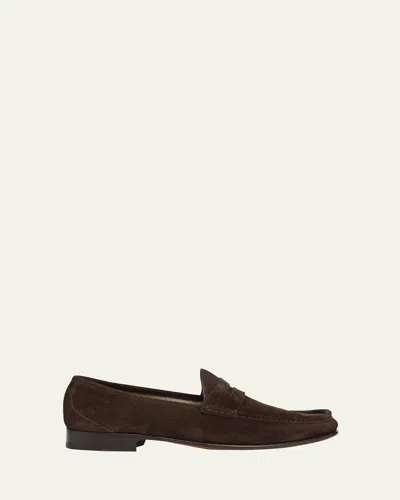 TOM FORD MEN'S YORK SUEDE PENNY LOAFERS