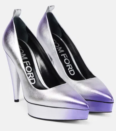 TOM FORD METALLIC LEATHER PLATFORM PUMPS