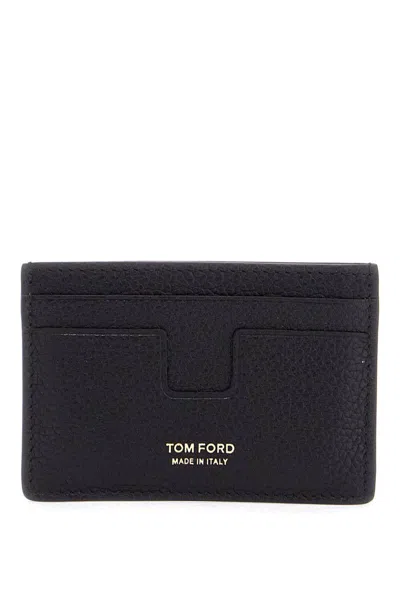 TOM FORD MINIMALIST BLACK CALFSKIN CREDIT CARD HOLDER