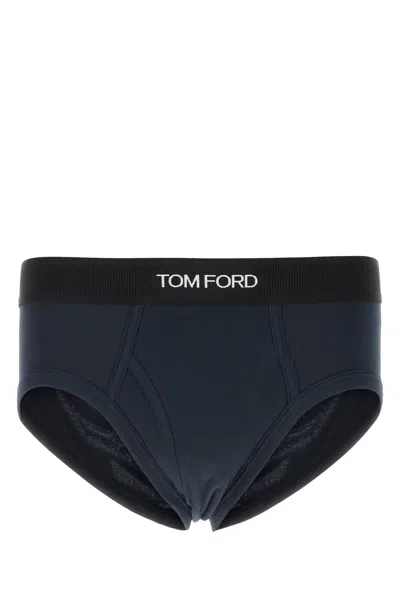 TOM FORD NAVY BLUE STRETCH COTTON SLIP